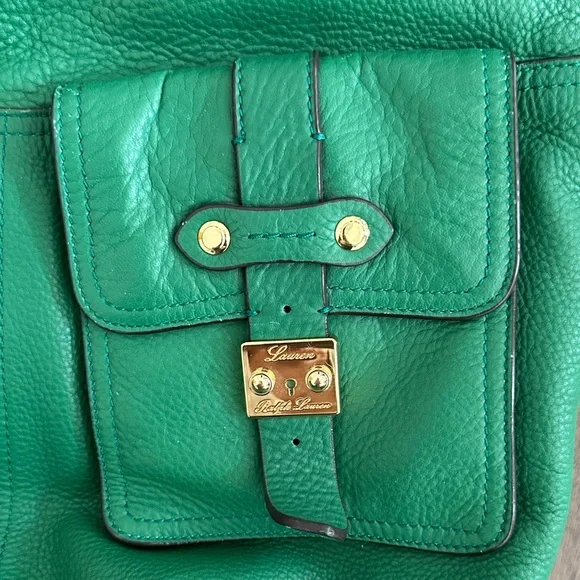 Ralph Lauren saddle bag all leather Kelly Green - Picture 9 of 9